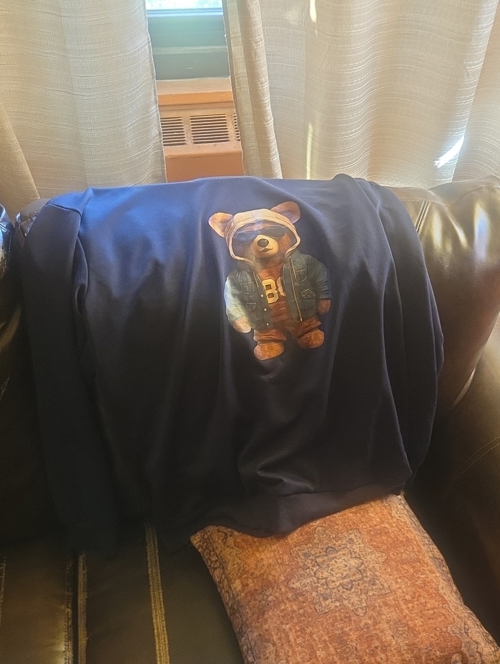 Men's Navy Bear Graphic Sweater